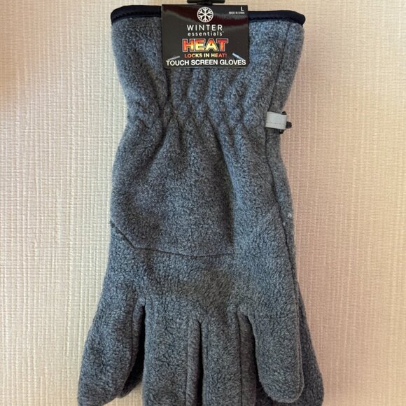 Winter Essentials Unisex Gray Heat Locks in Heat Gloves New - Picture 1 of 3